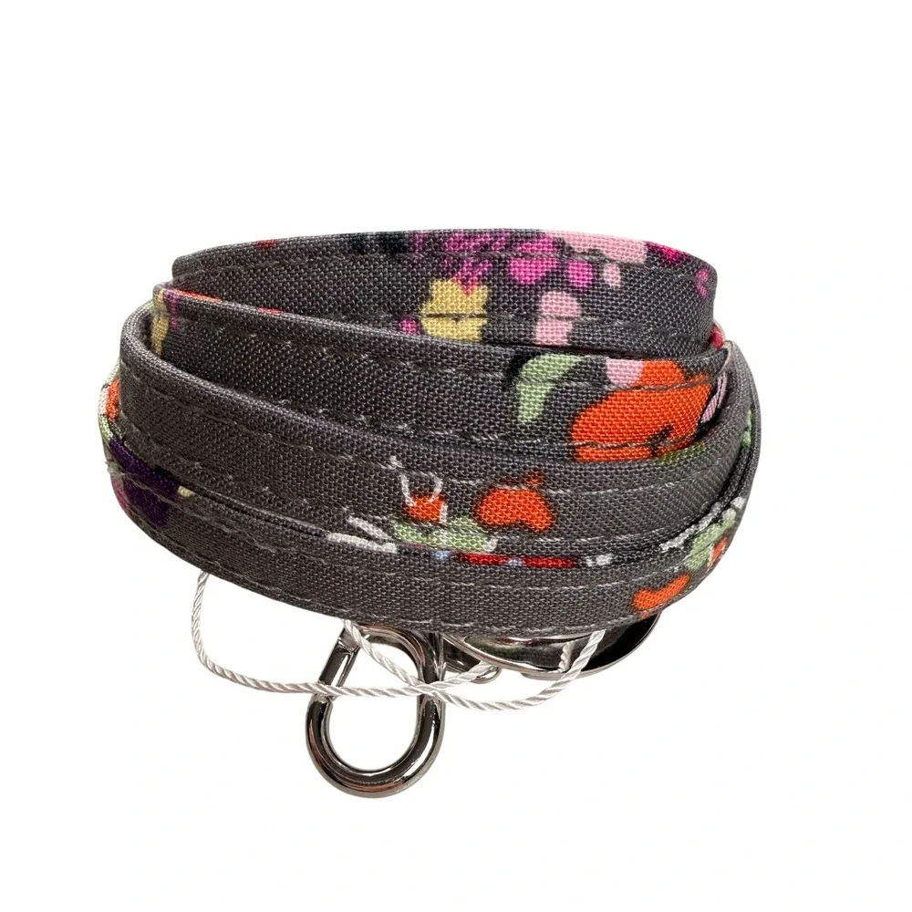 Vera Bradley Hope Blooms Lanyard 18 inch Gray Floral Keychain School Office Gift